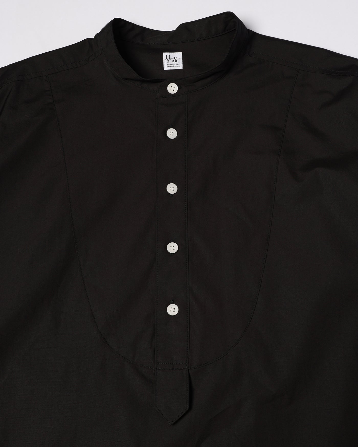 band collar over bosom shirt