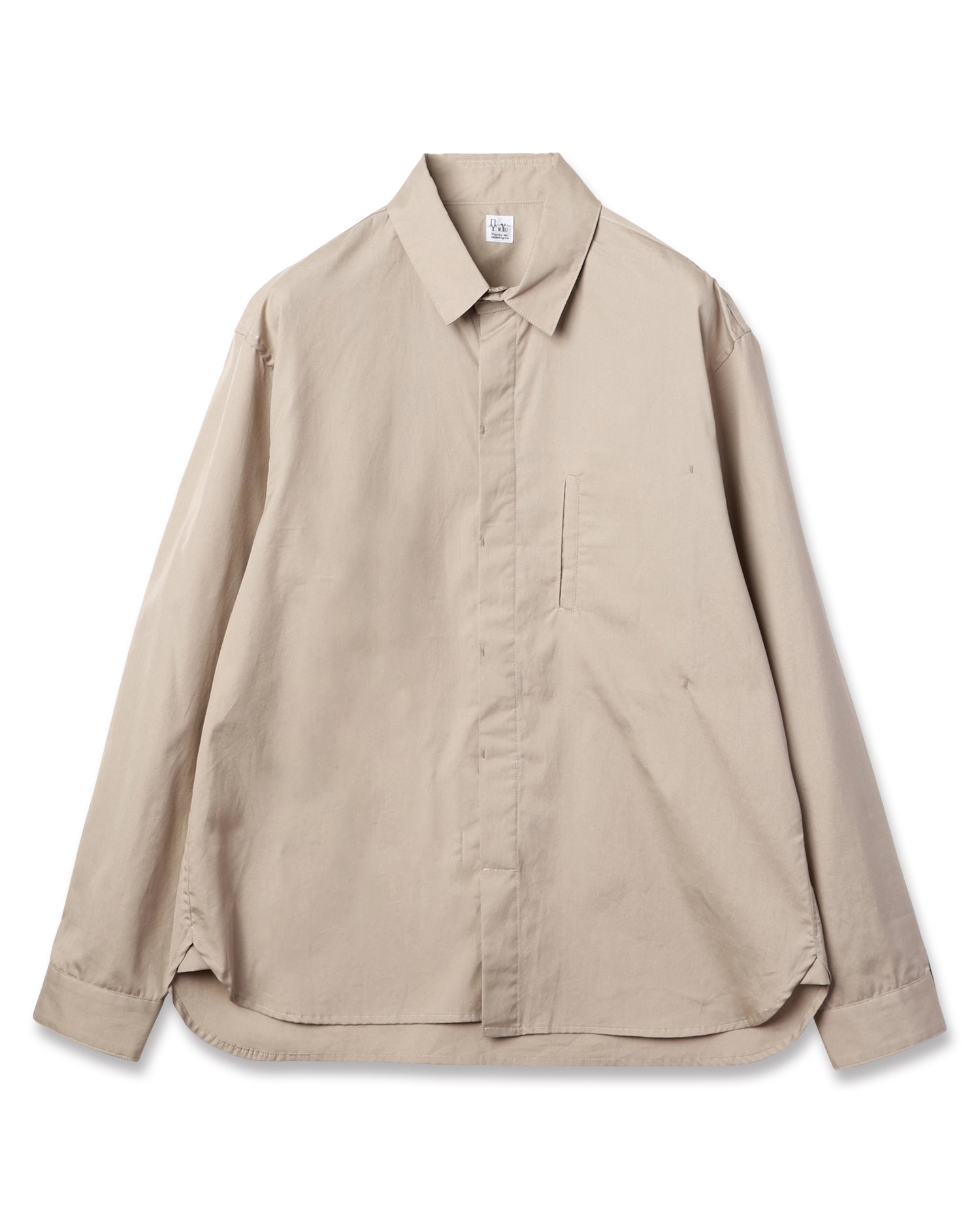 regular collar over shirt greige