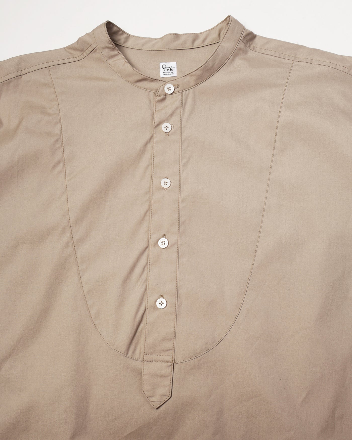 band collar over bosom shirt