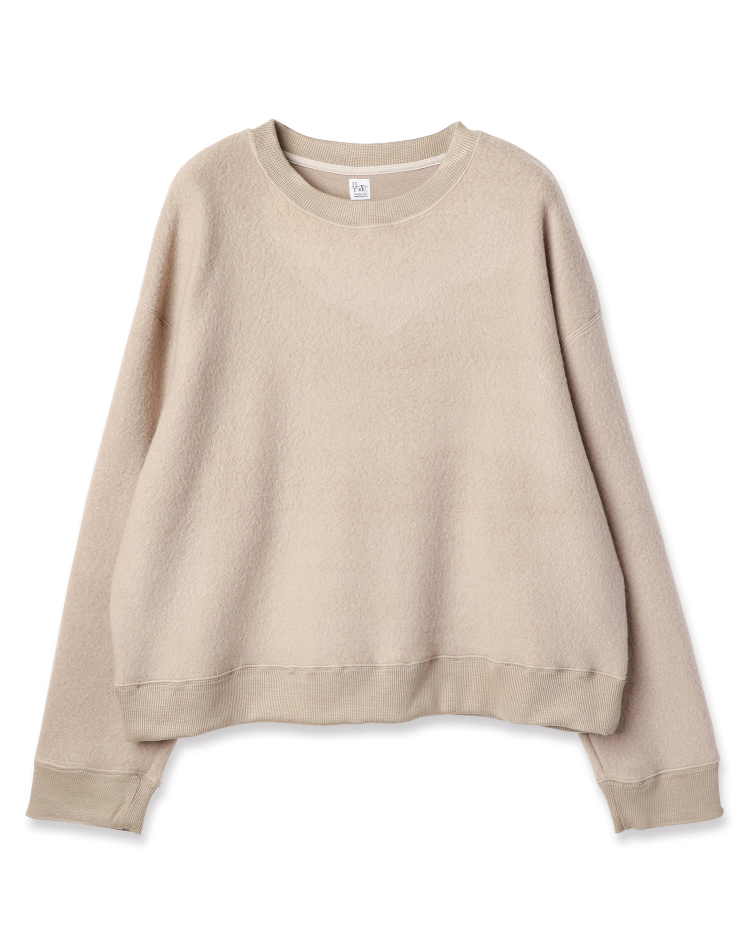 pile long sleeve knit sand beige