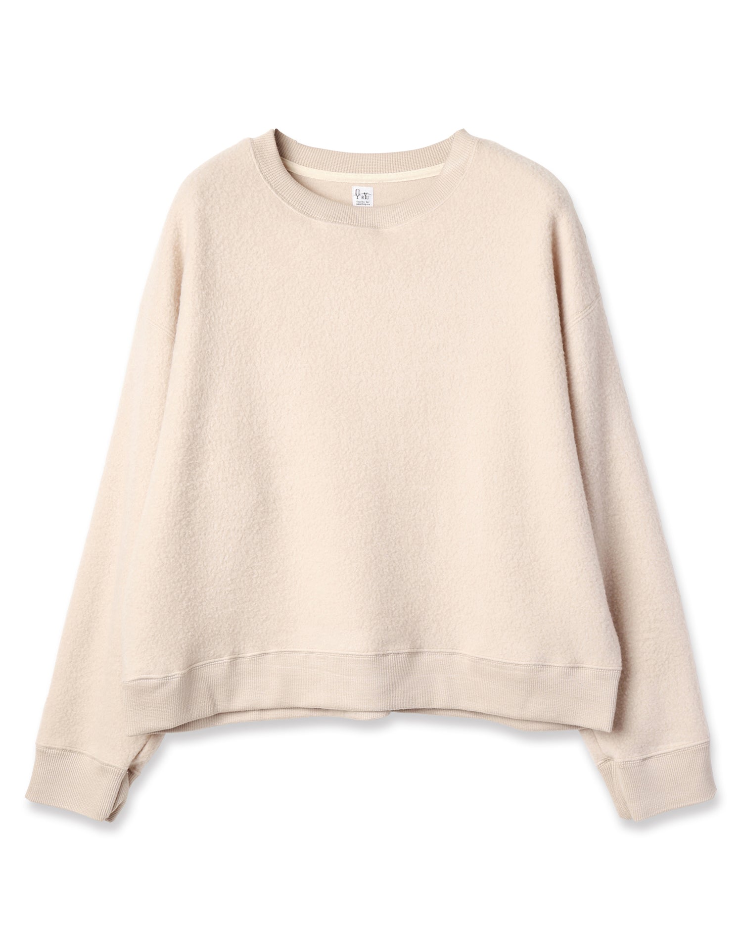 pile long sleeve knit light beige