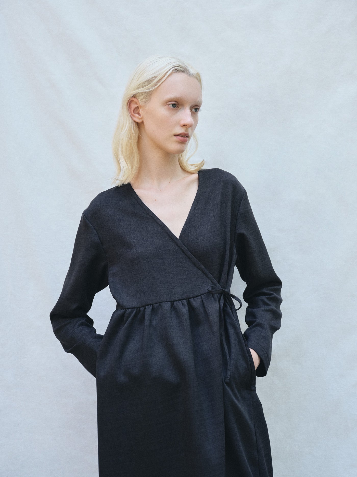 dry slub twill cache-coeur dress