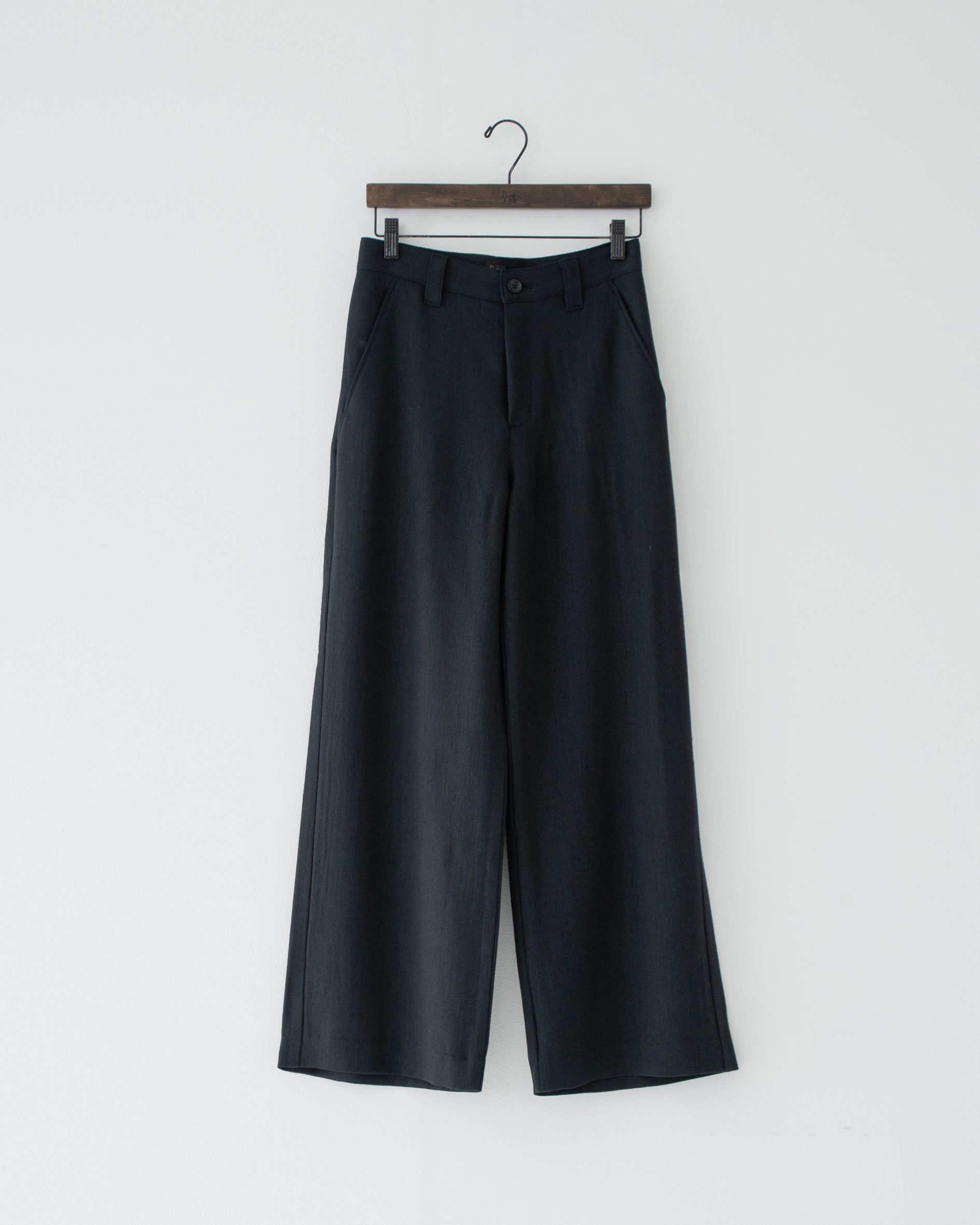 【予約商品】summer wool wide full-length slacks formal black