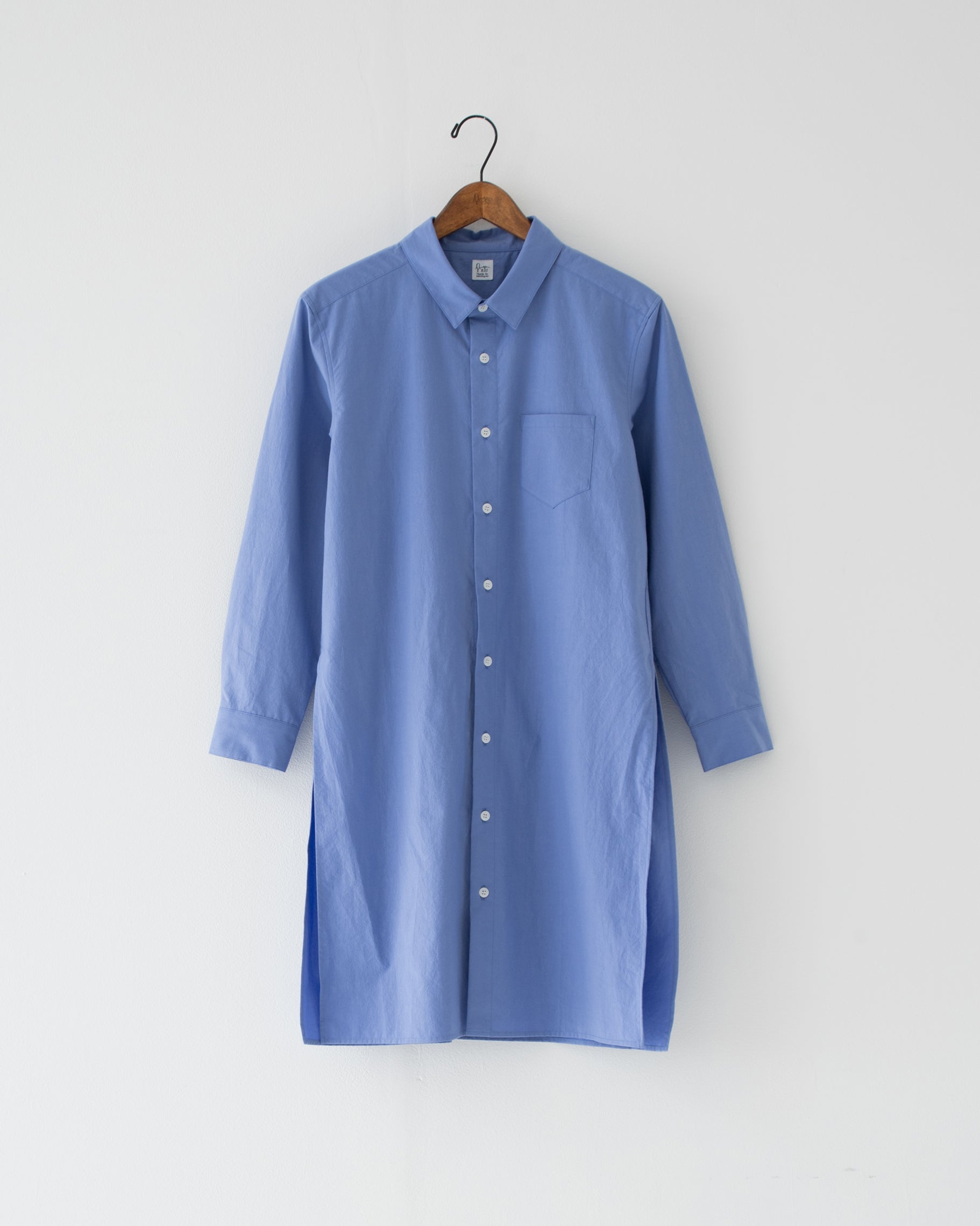 【予約商品】Omi-zarashi long shirt saxe blue