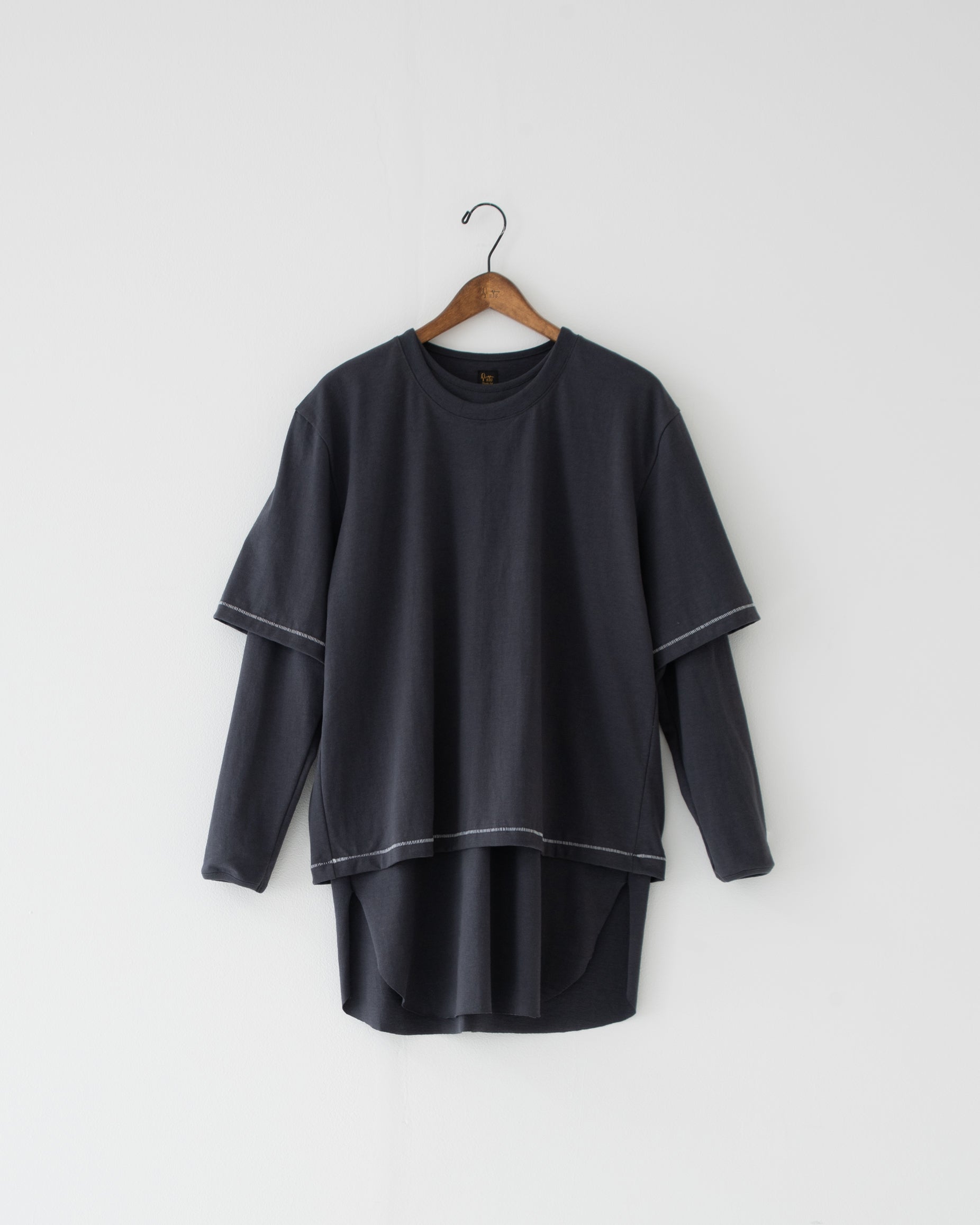 【予約商品】vintage-style layered top charcoal