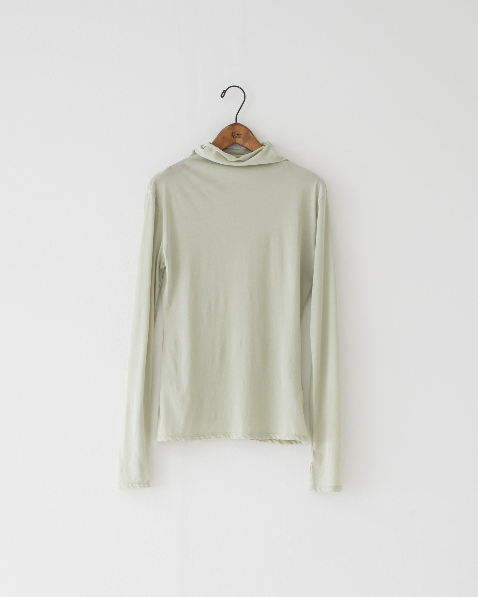 【予約商品】high twist jersey t-neck top pale green