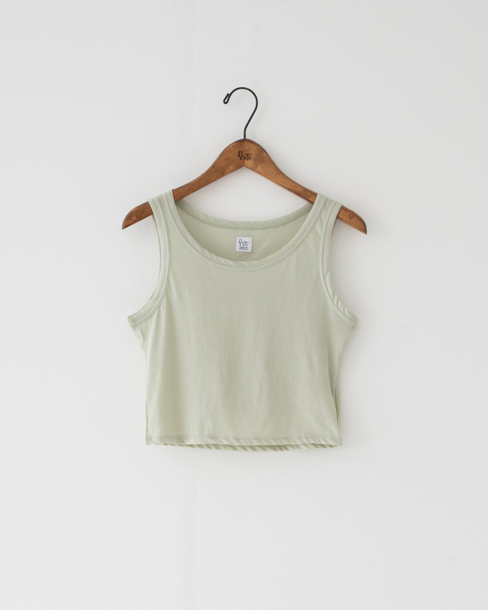 【予約商品】high twist jersey sleeve-less top pale green