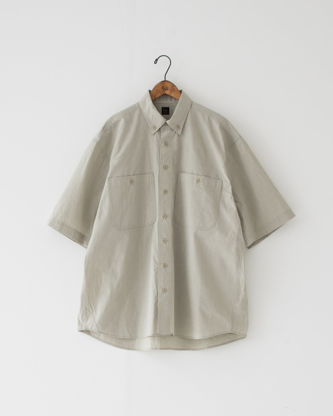 【予約商品】paper-like cotton half-sleeve shirt