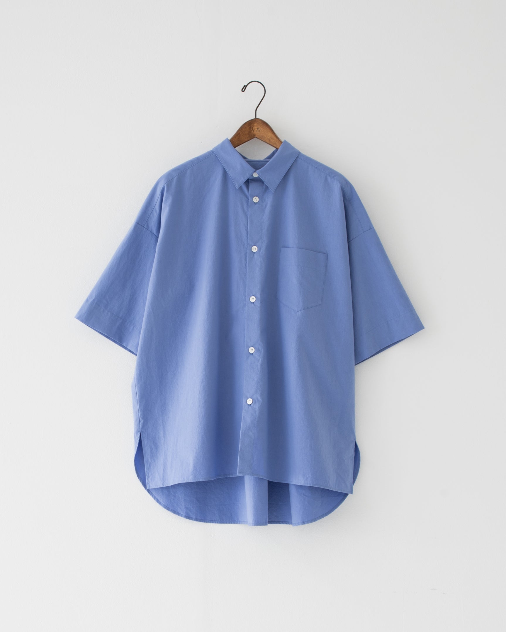 【予約商品】Omi-zarashi half-sleeve over shirt saxe blue