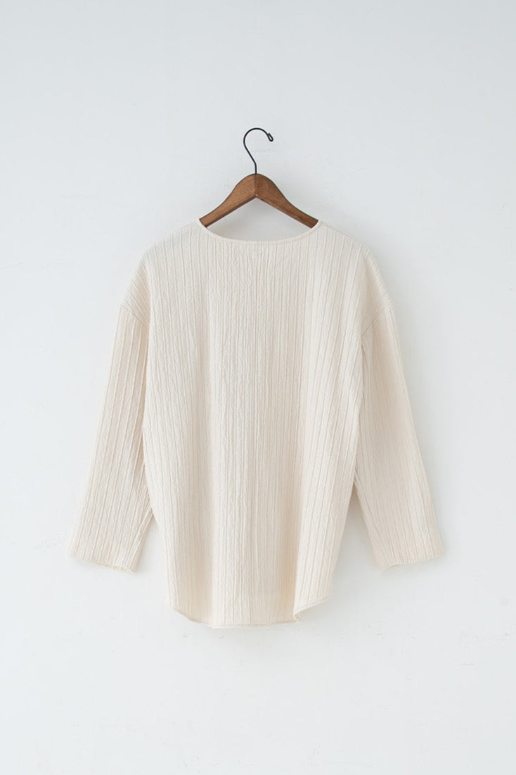 silk cotton v-neck pullover