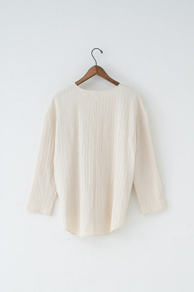 silk cotton v-neck pullover