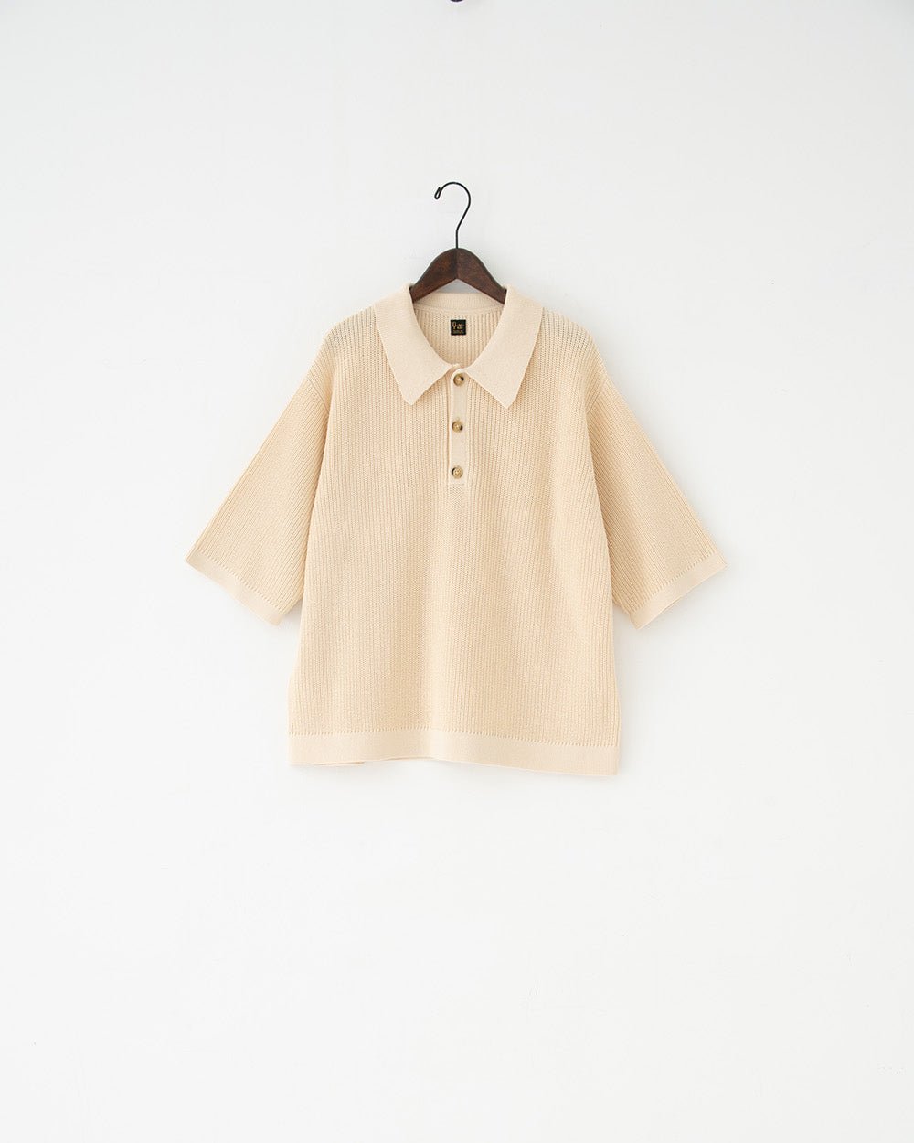 half-sleeve knit polo natural