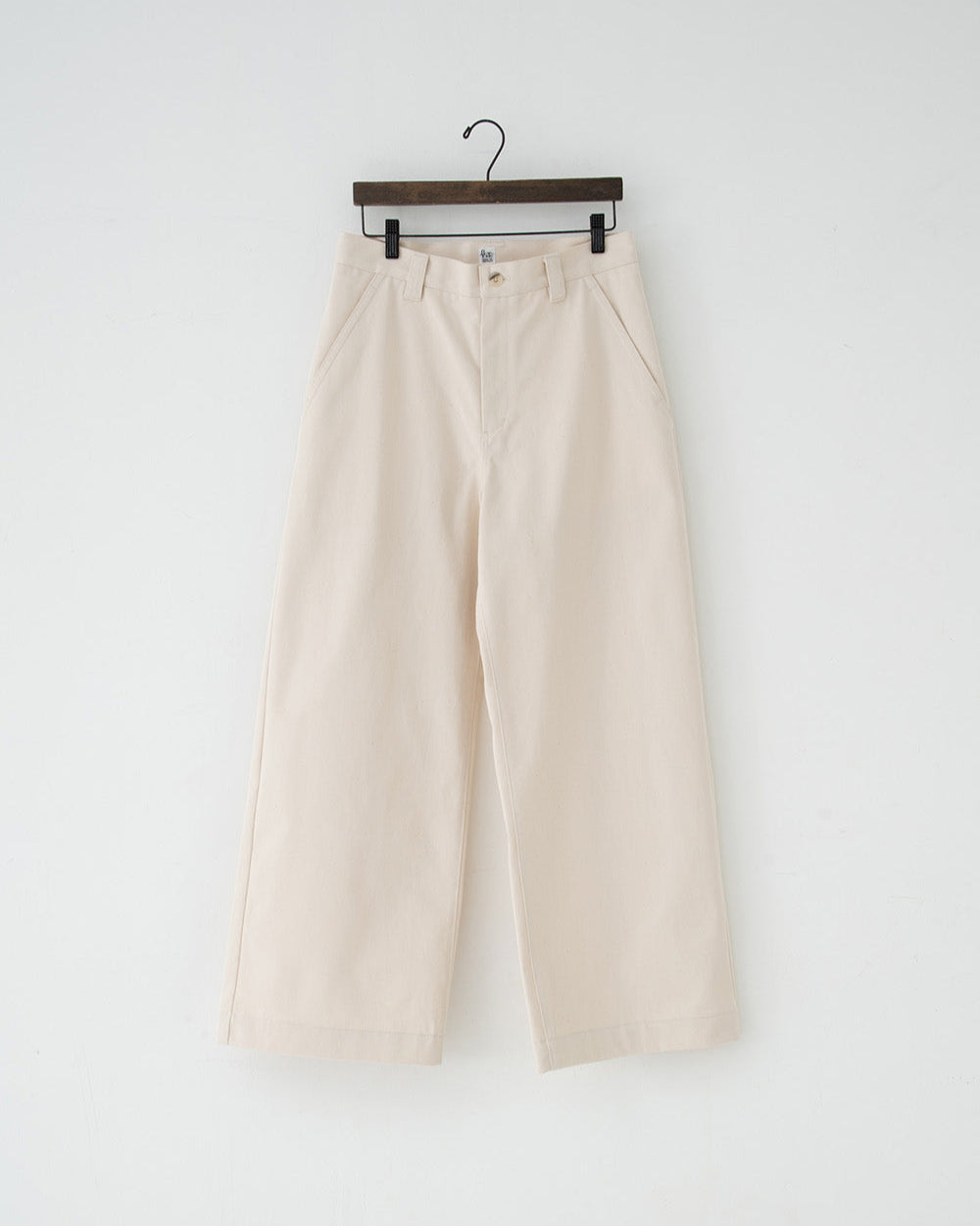 organic twill wide pants natural