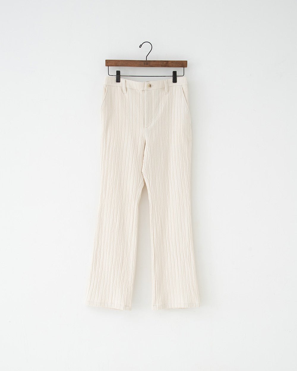 silk cotton flare pants natural