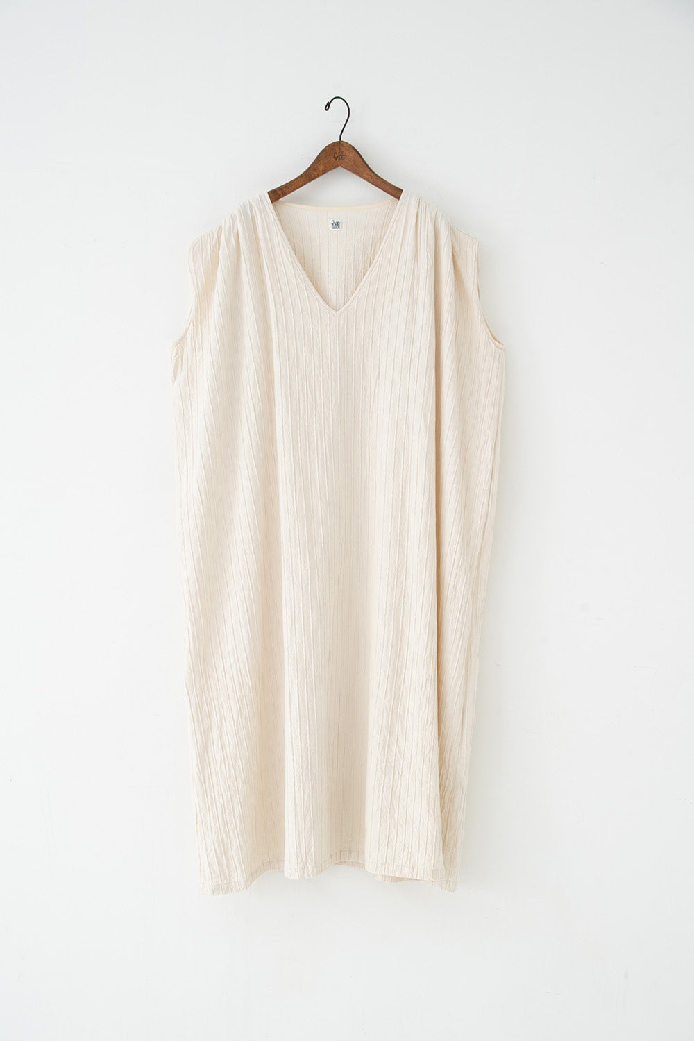 silk cotton sleeve-less dress natural