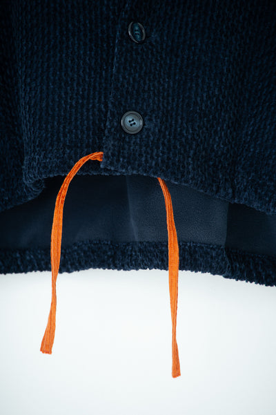 handwork frilled collarless jacket