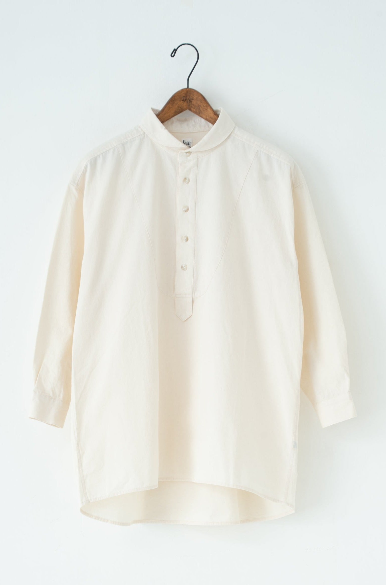 shawl collar over bosom shirt ivory
