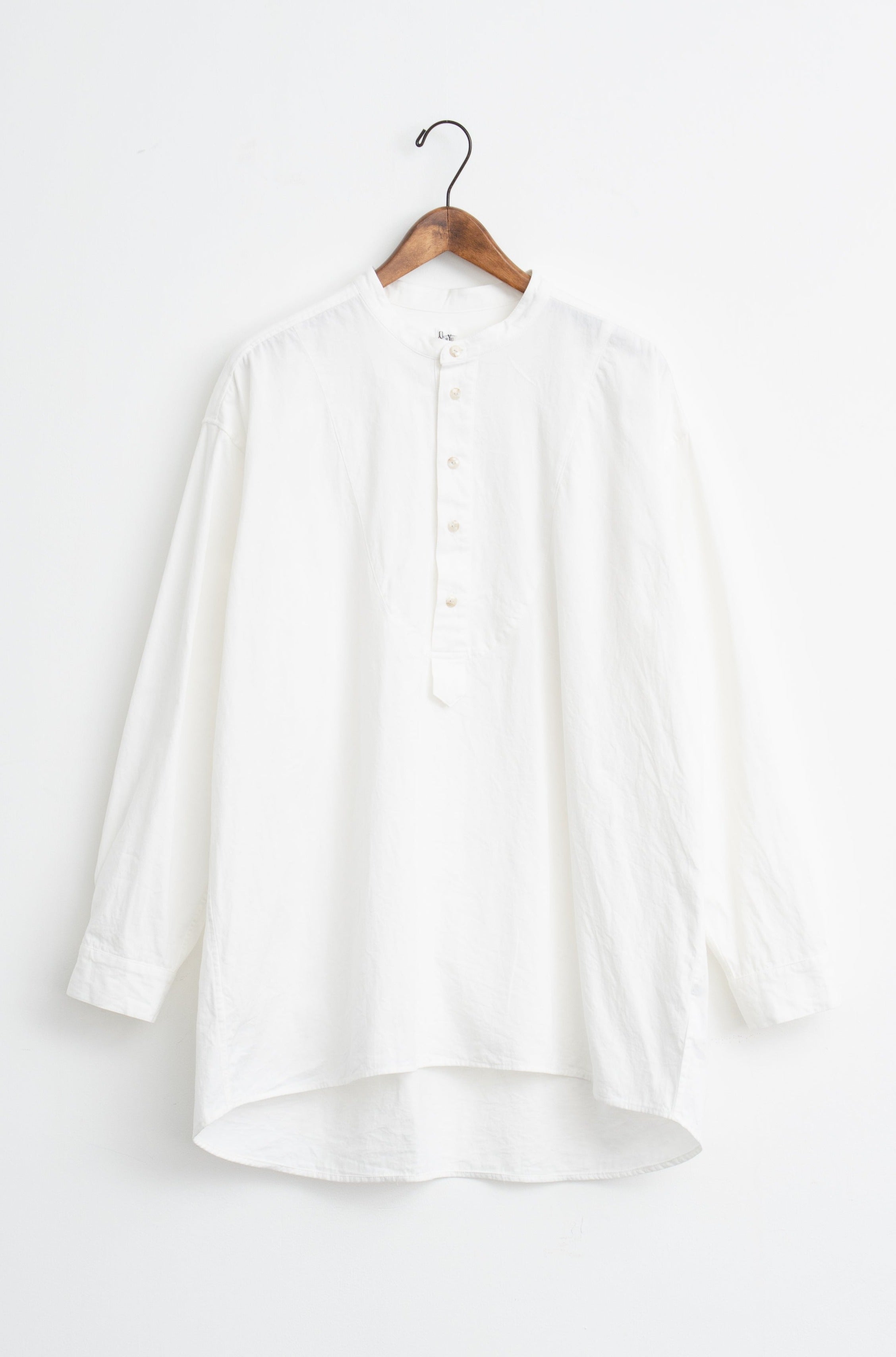 band collar over bosom shirt white