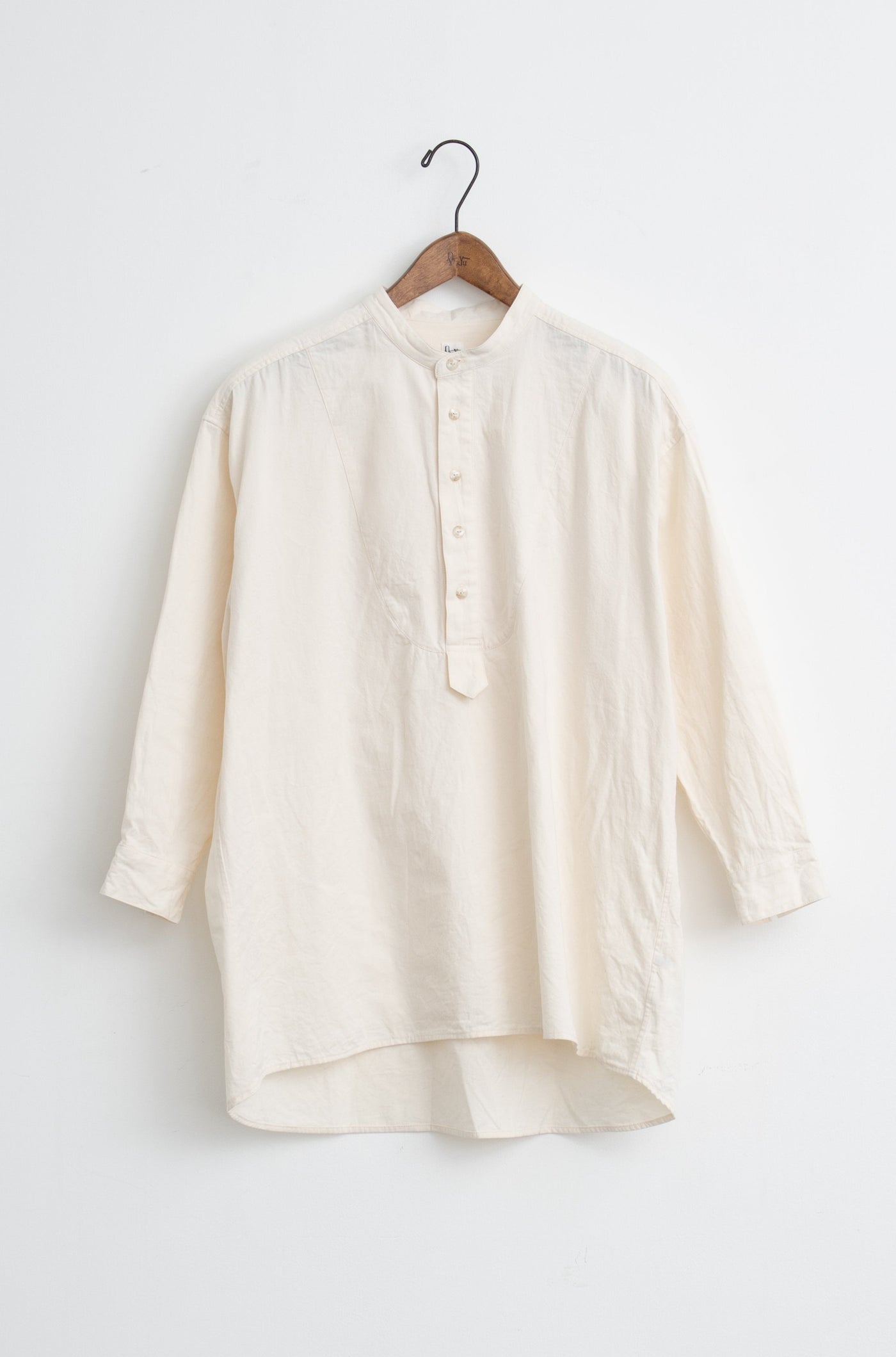 band collar over bosom shirt