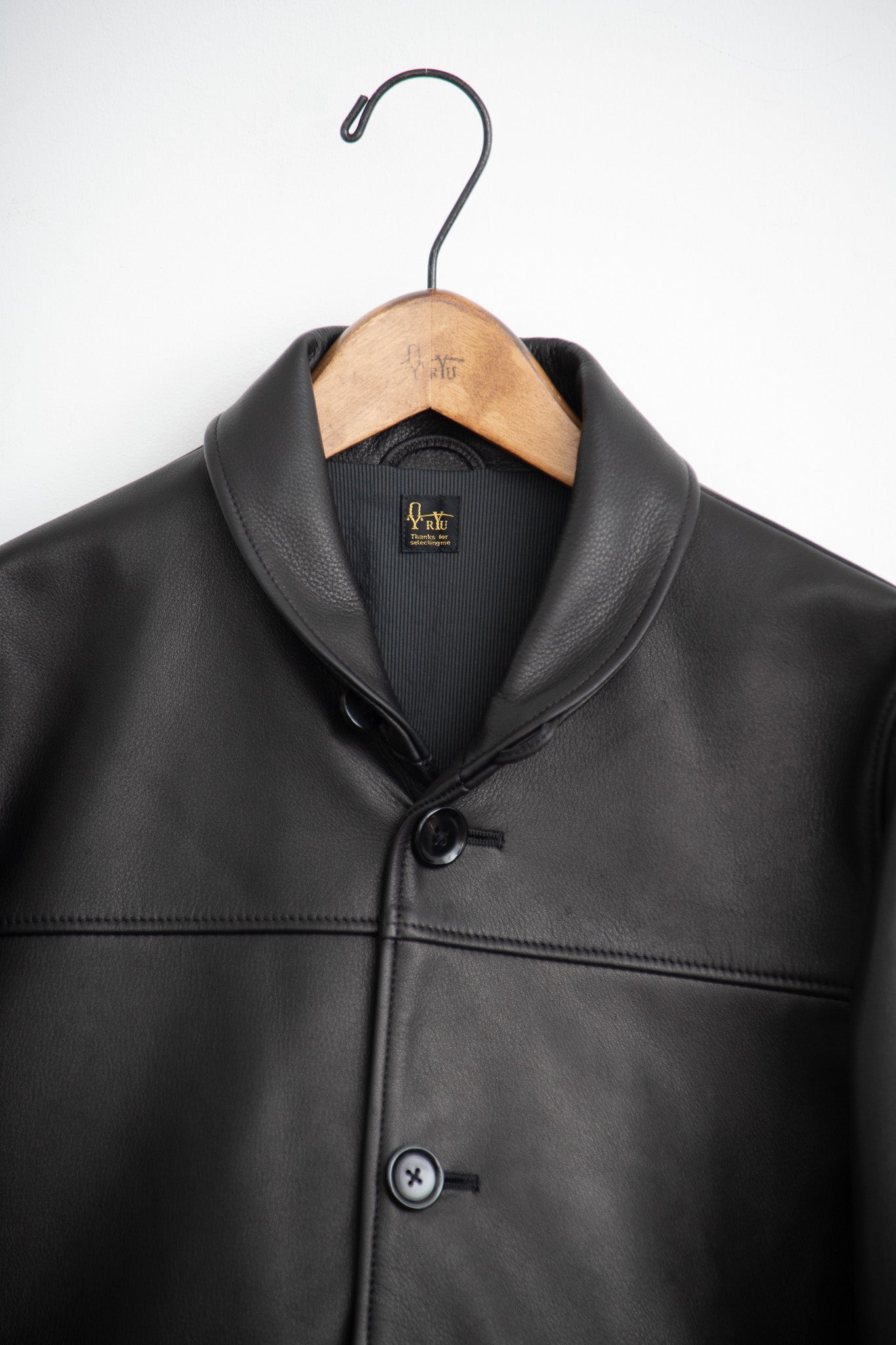 Leather half coat