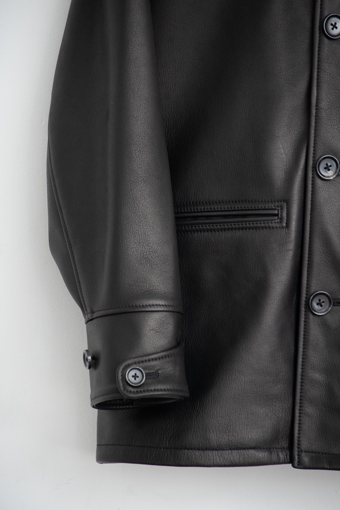 Leather half coat