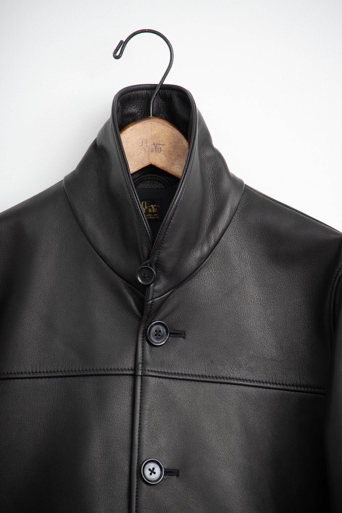 Leather half coat