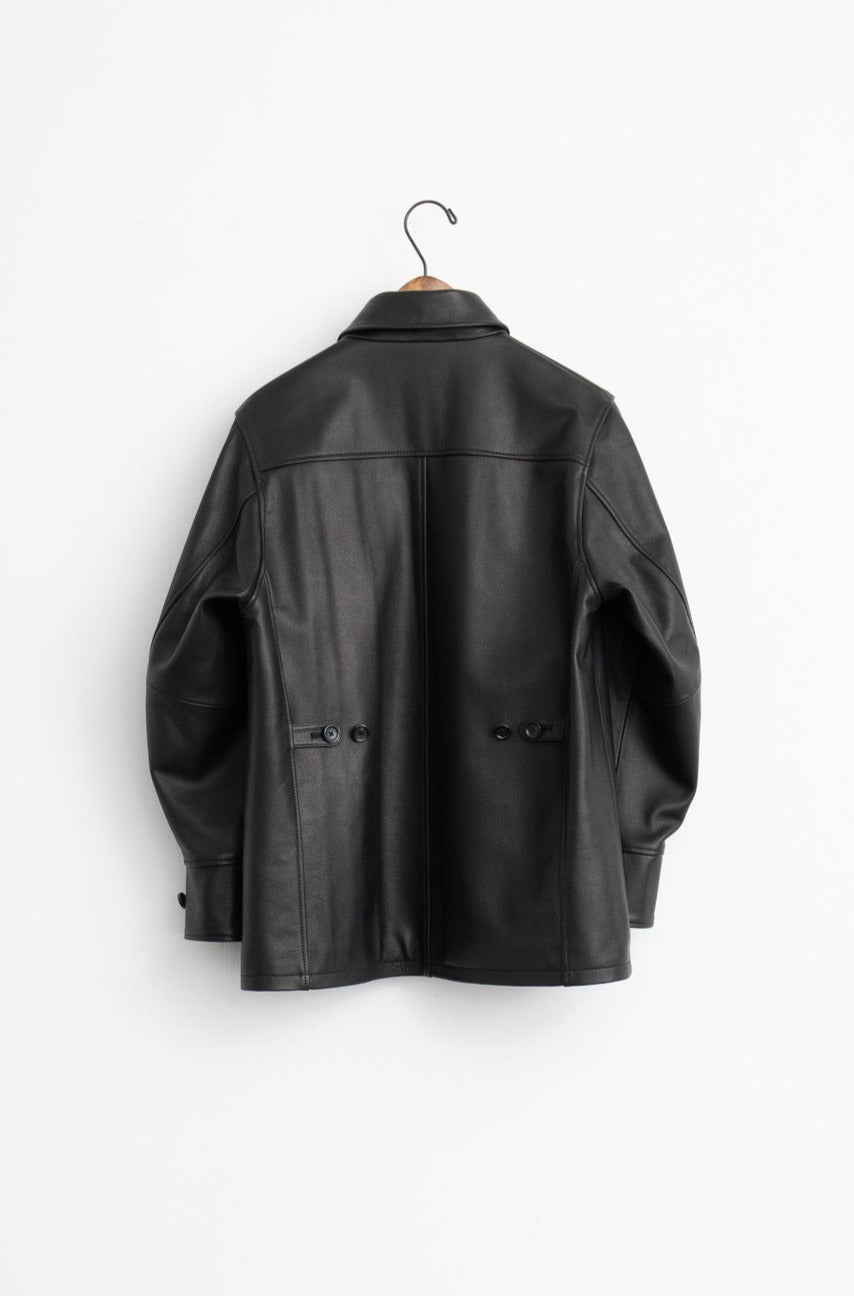 Leather half coat