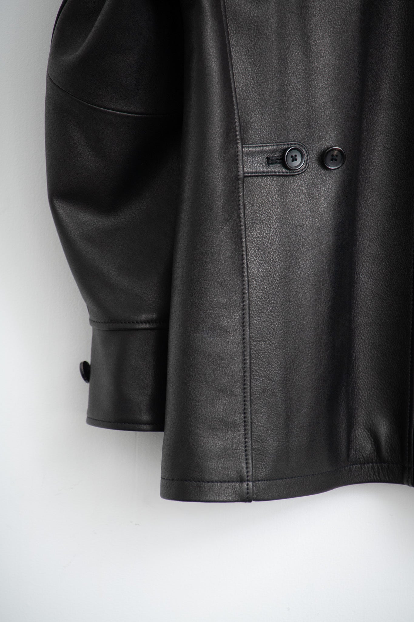 Leather half coat