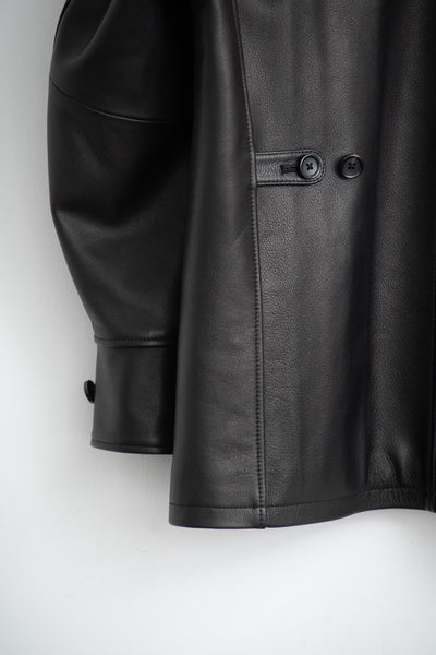 Leather half coat
