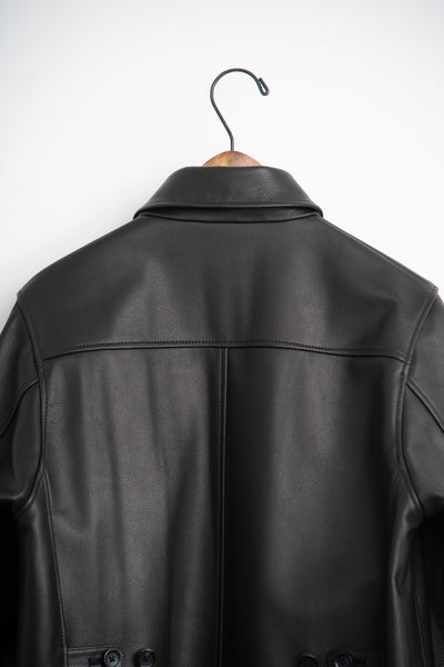 Leather half coat