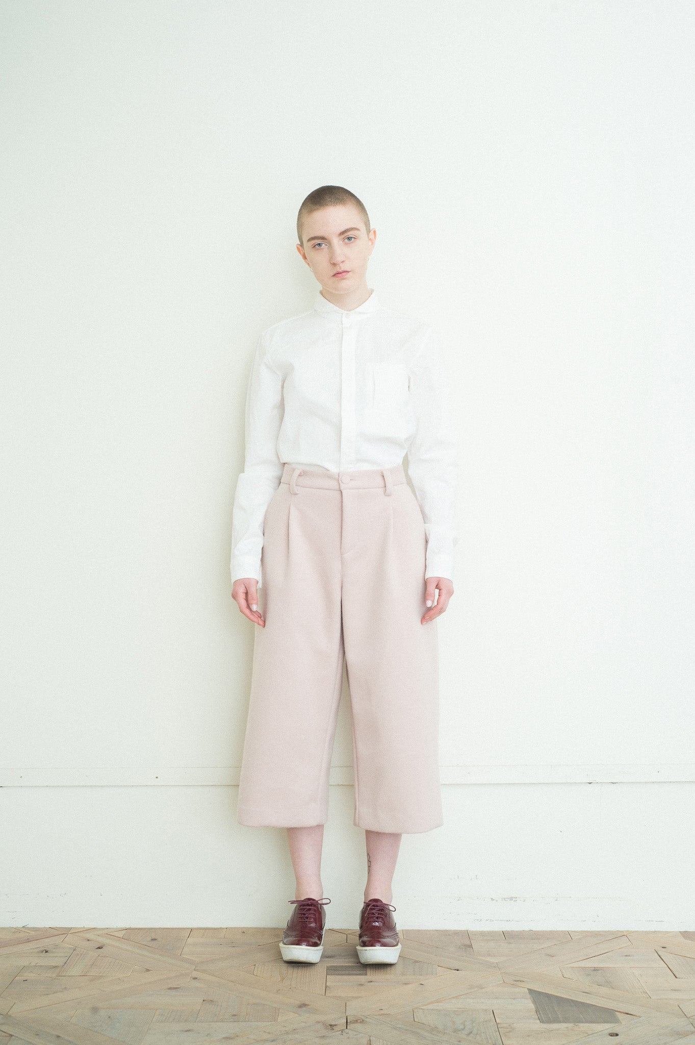 shawl collar shirt white