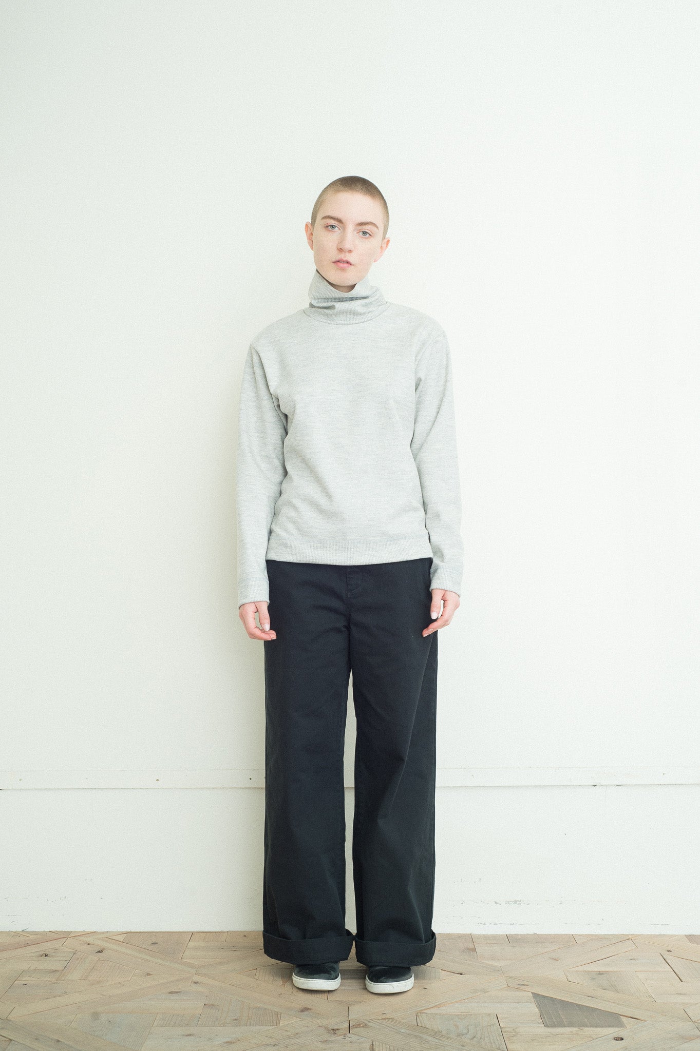 vintage satin wide full-length pants