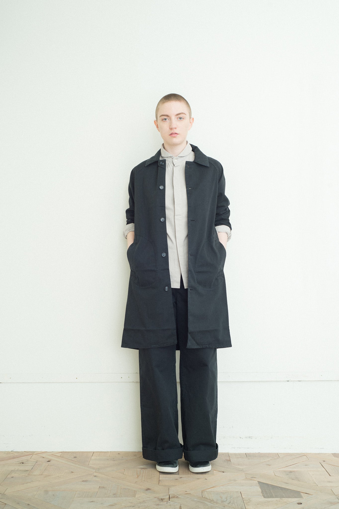 vintage satin coat navy