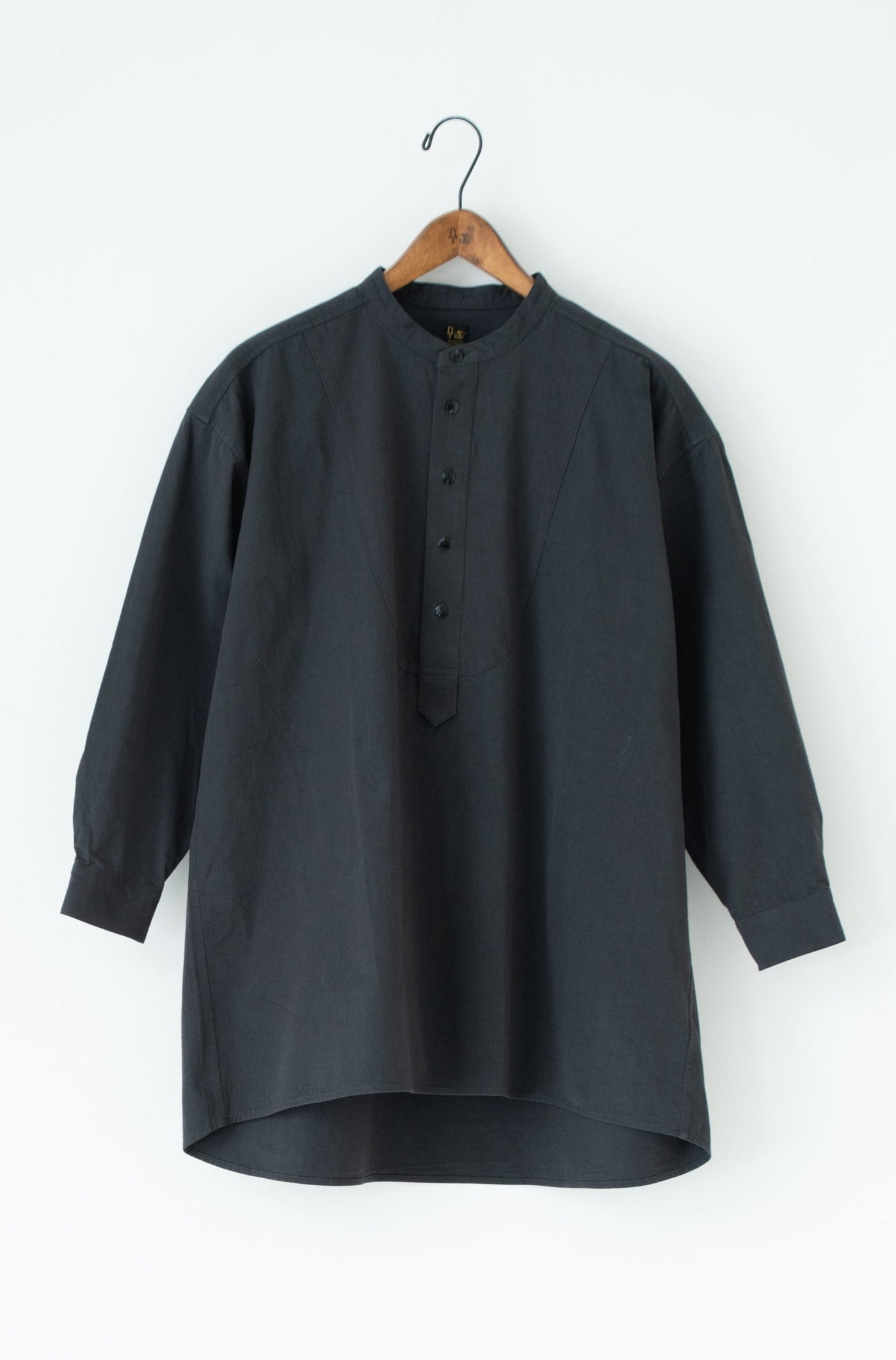 band collar over bosom shirt