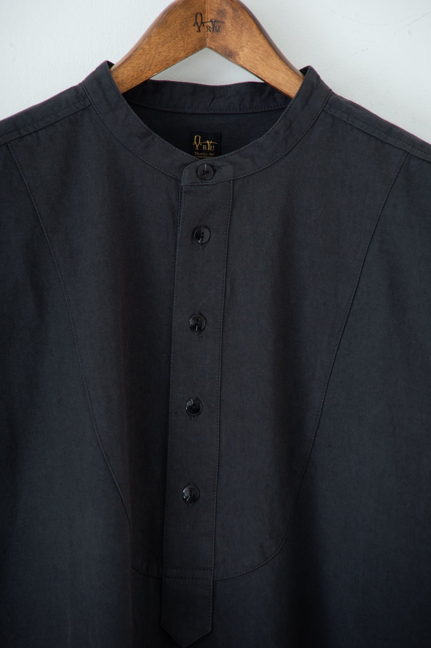 band collar over bosom shirt