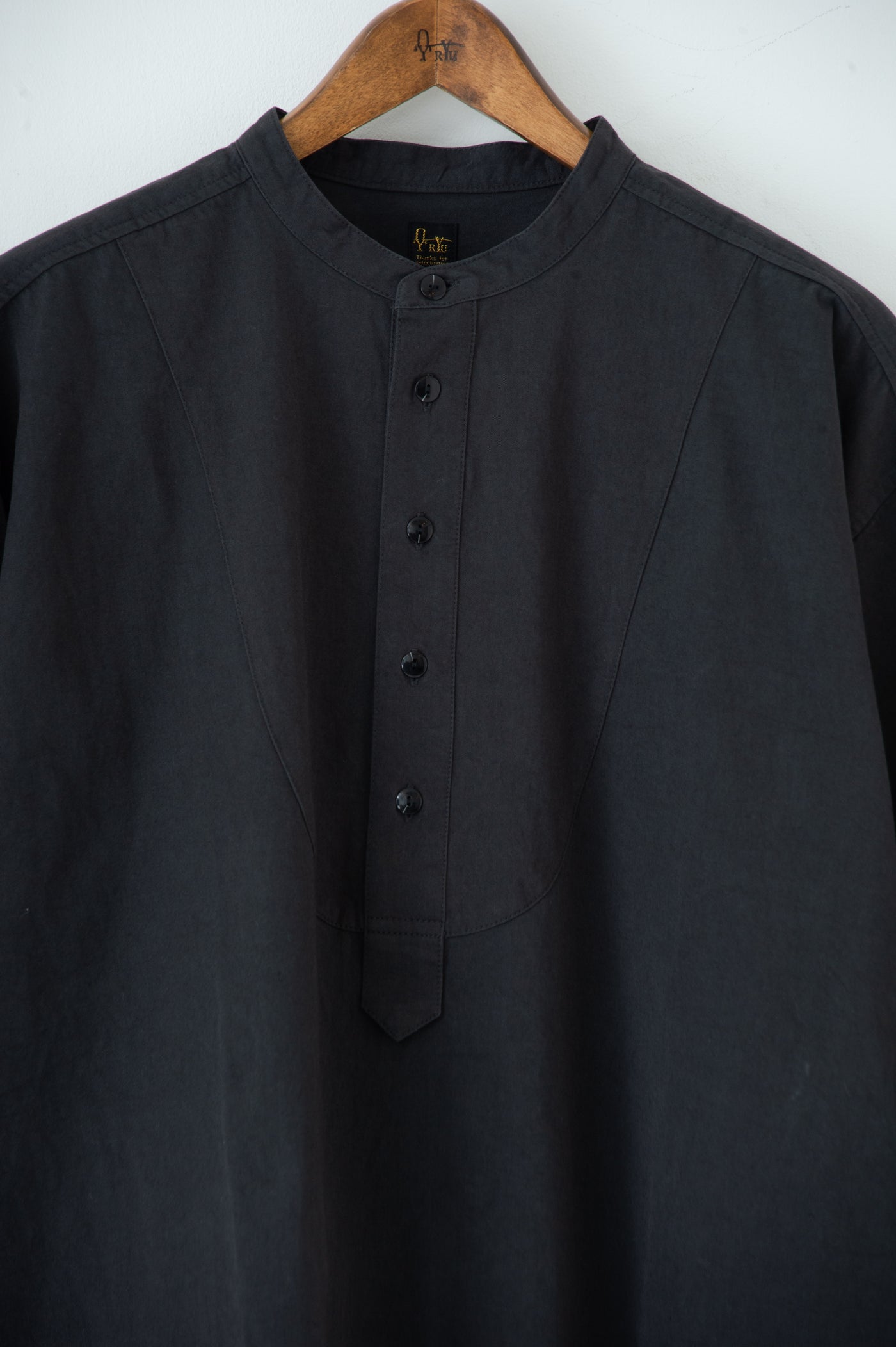 band collar over bosom shirt