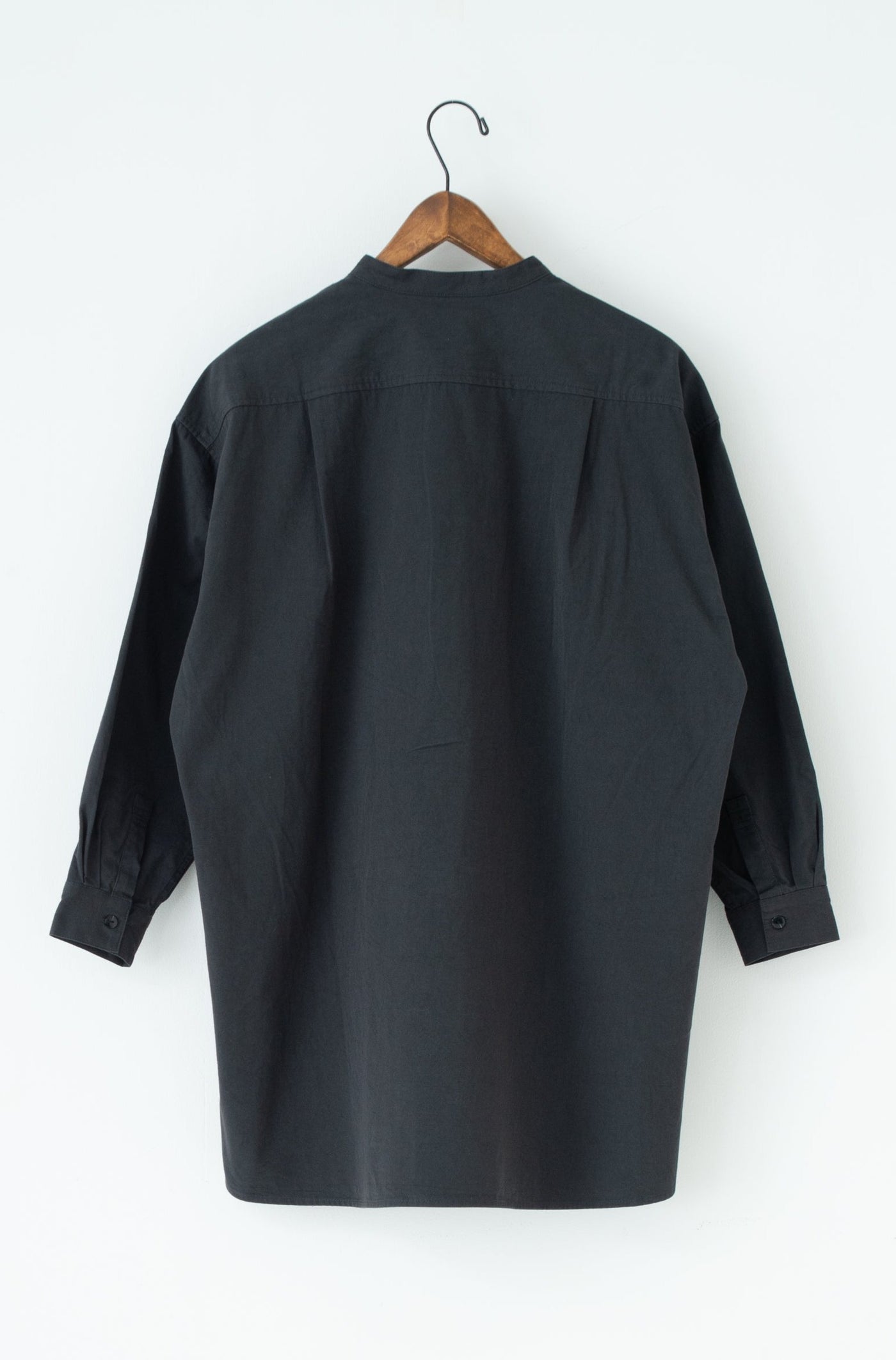 band collar over bosom shirt