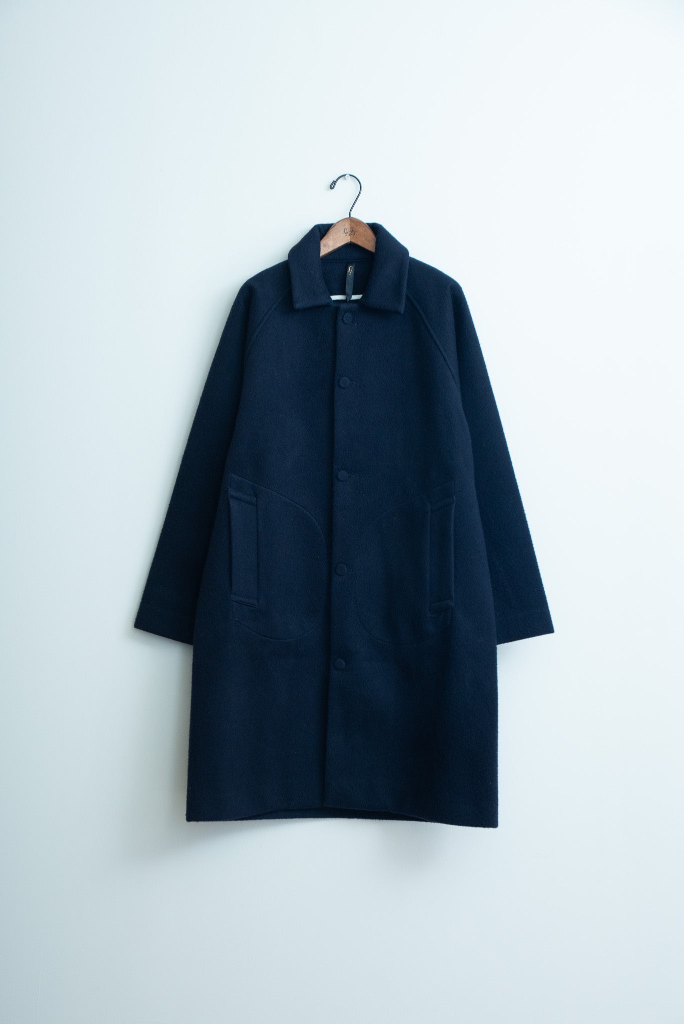 virgin wool bonding coat dark navy