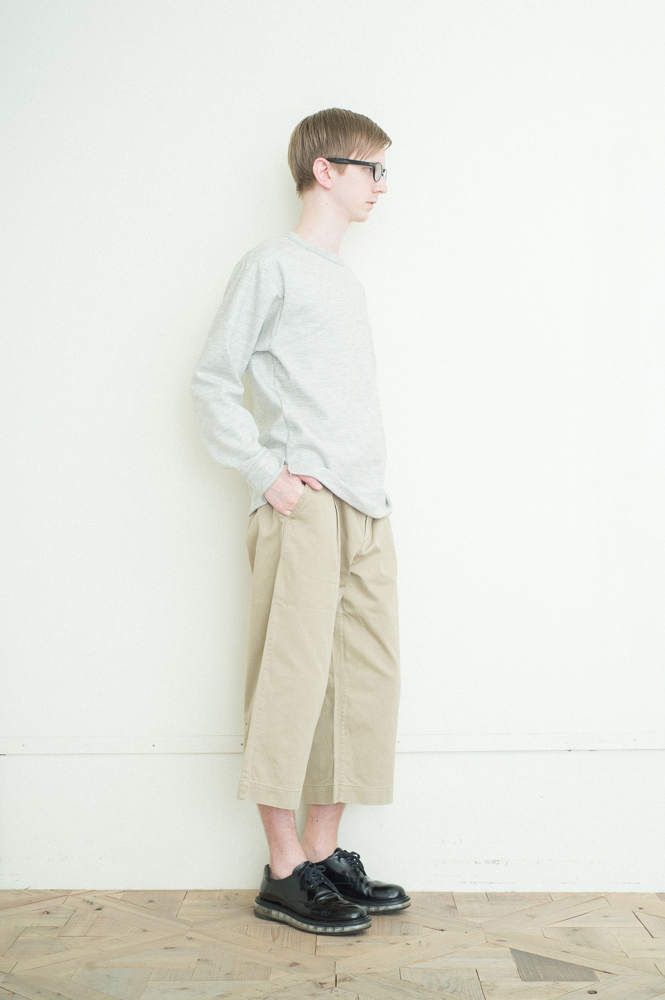 vintage satin 4/5 wide pants