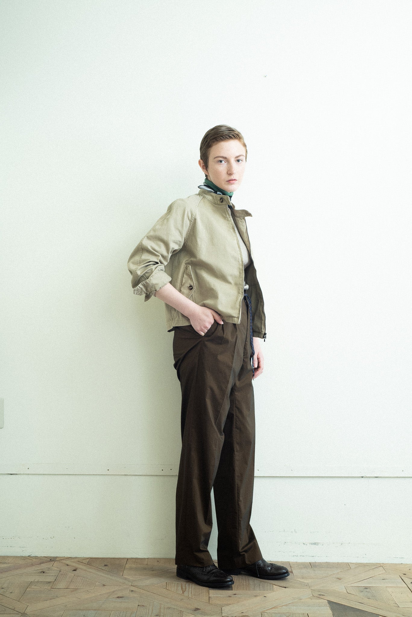 vintage satin Harrington jacket sand beige