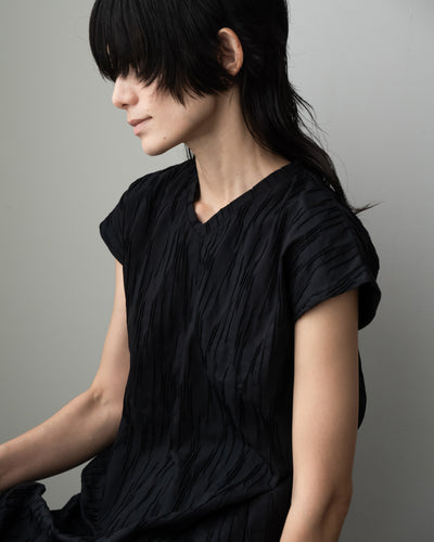 【予約商品】tucked dobby french-sleeve dress