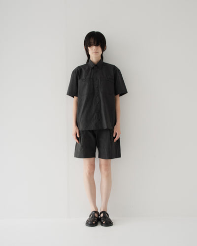 【予約商品】paper-like cotton half-sleeve shirt
