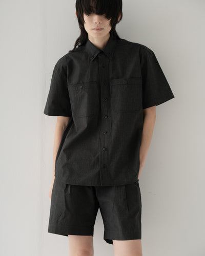 【予約商品】paper-like cotton half-sleeve shirt
