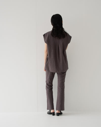 【予約商品】wrinkled effect sleeve-less shirt
