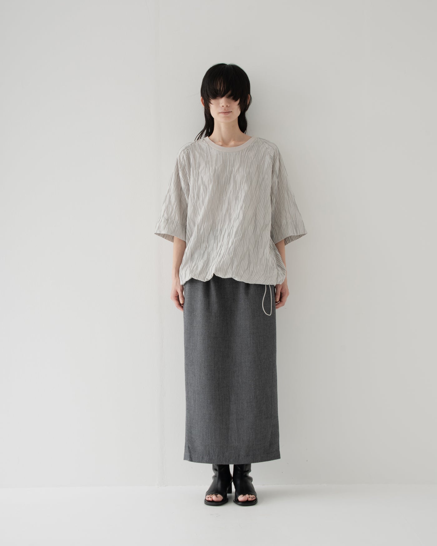【予約商品】tucked dobby poncho shirt