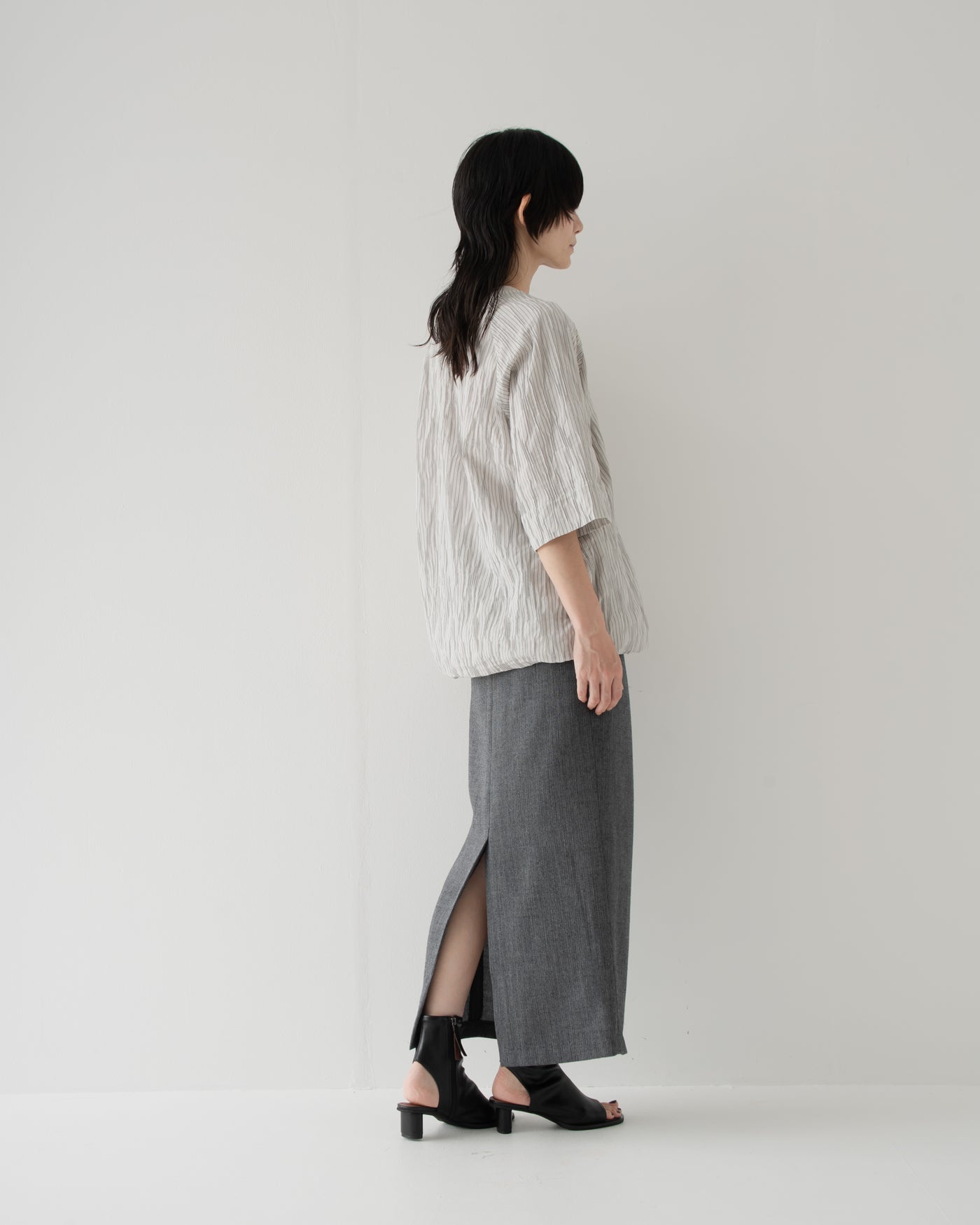 【予約商品】summer wool tuck pencil skirt