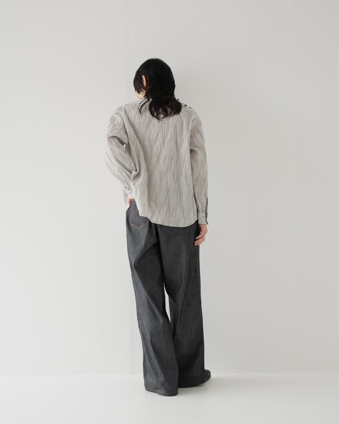 【予約商品】tucked dobby long-sleeve shirt