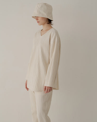 silk cotton v-neck pullover