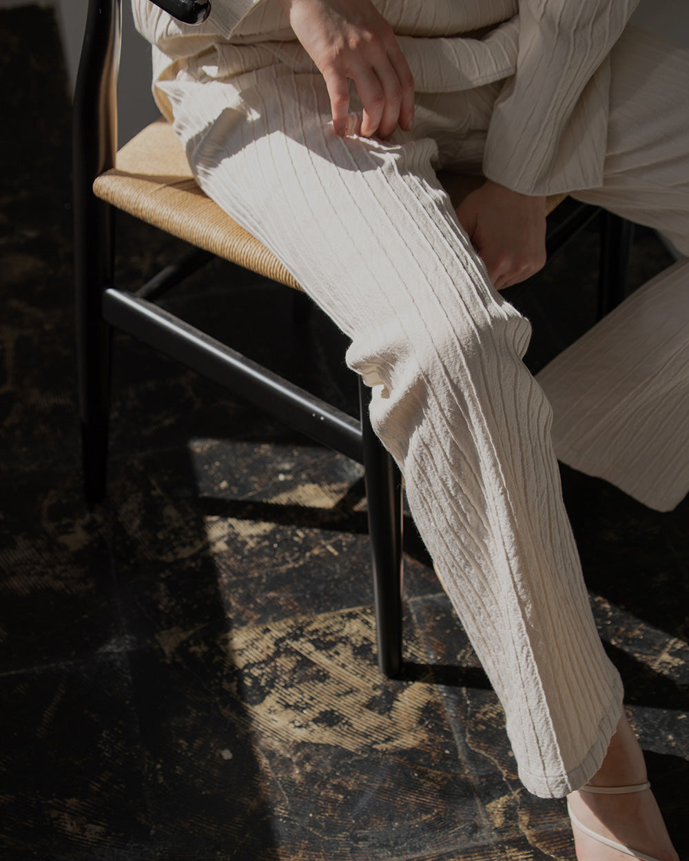 silk cotton flare pants