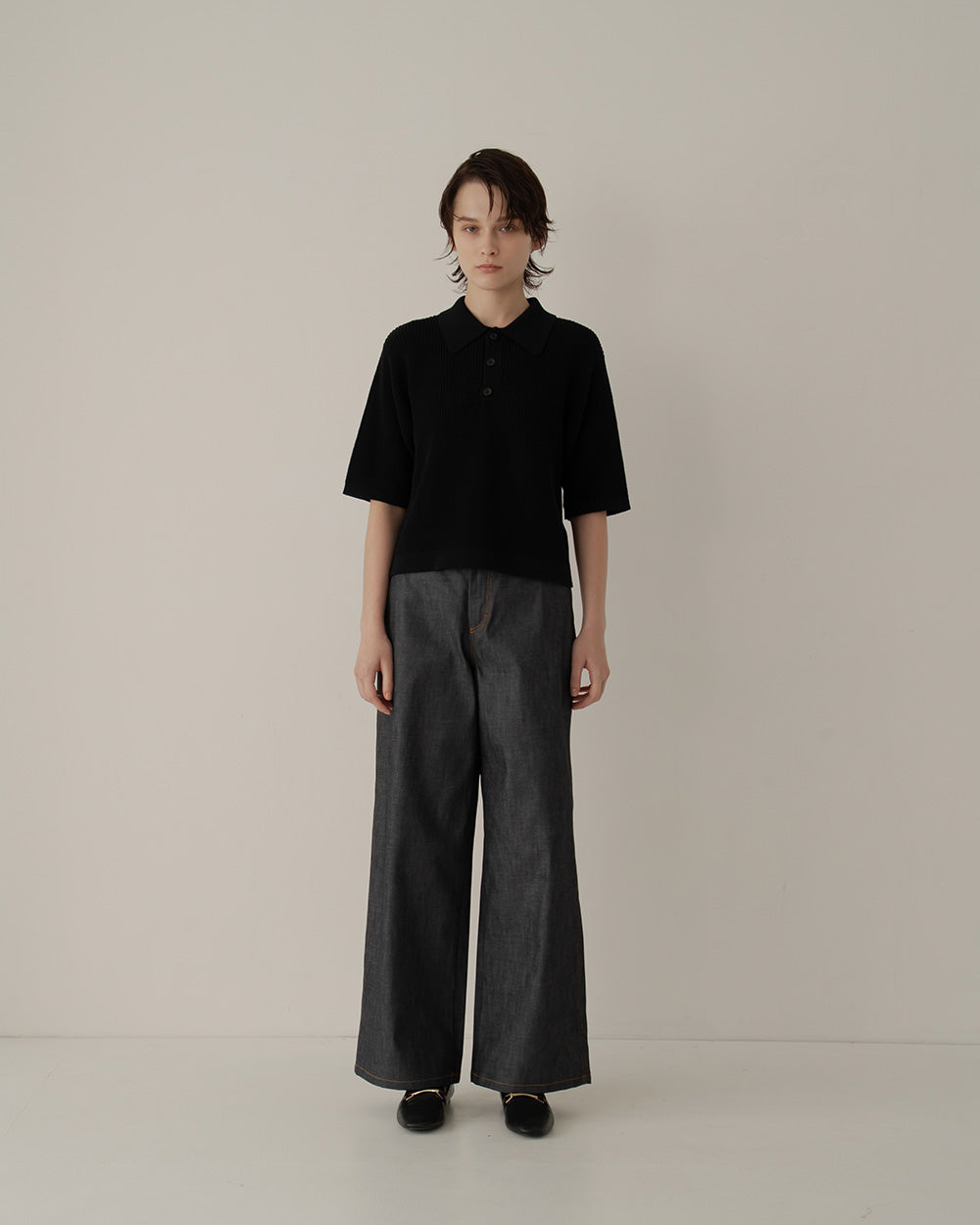 half-sleeve knit polo